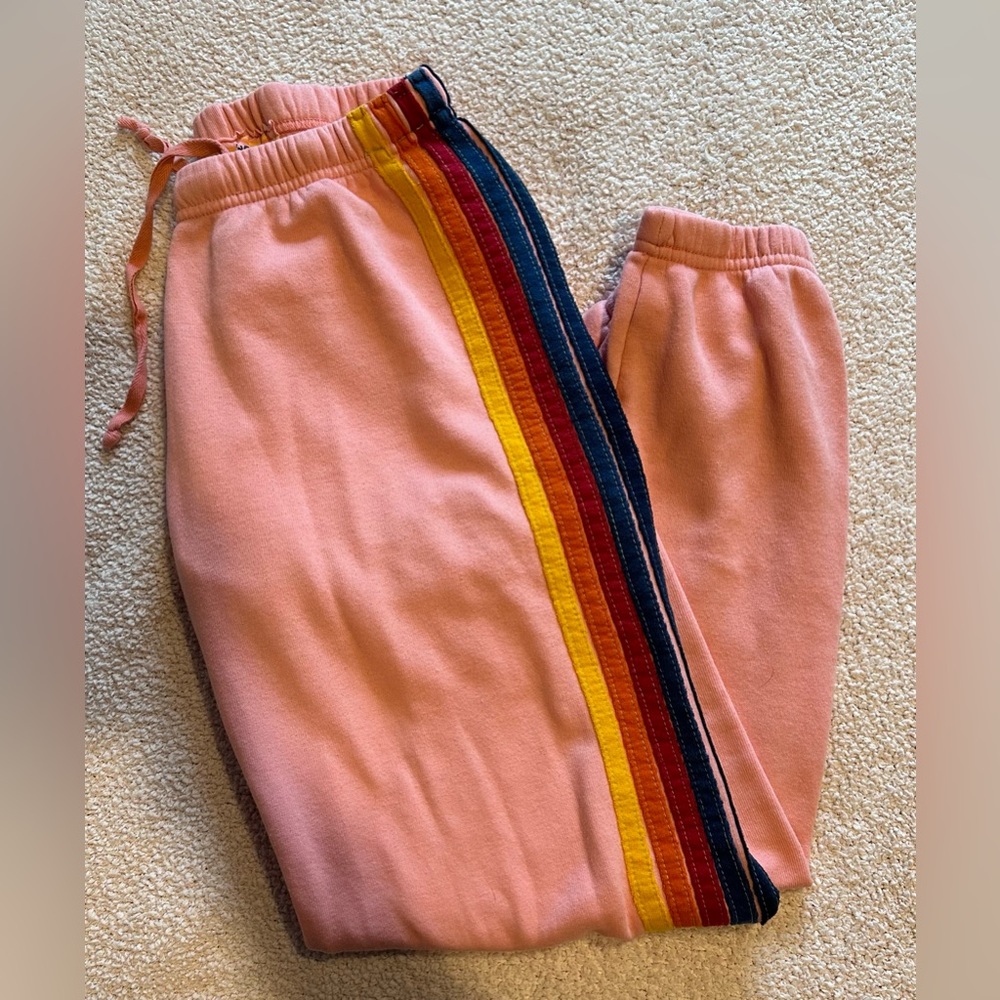 Aviator Nation 5 STRIPE SWEATPANTS - PINK